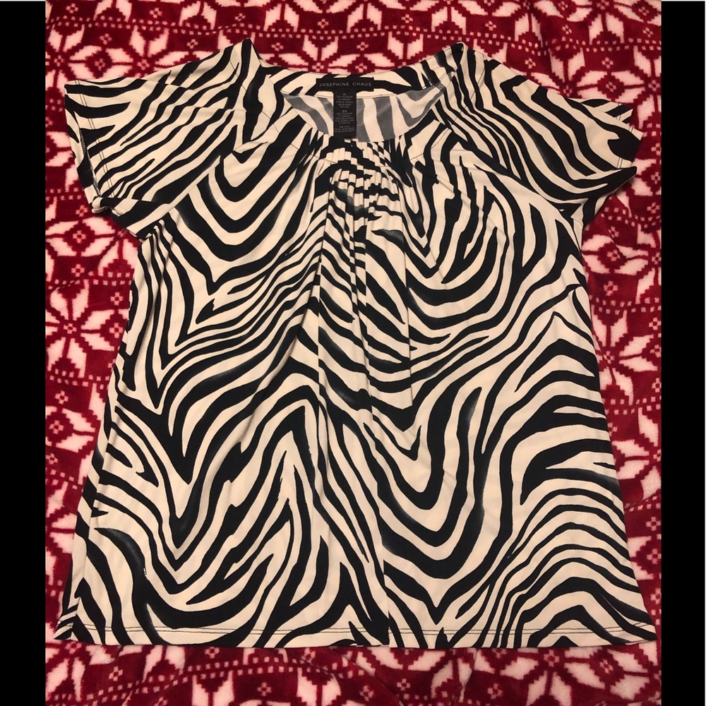 BNWT Josephine Chaus zebra print top Sz XL